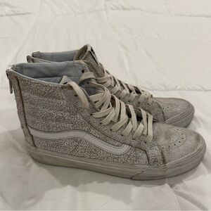 **Vans Sk8-Hi White High Top Sneakers – Women’s Size 8.5**